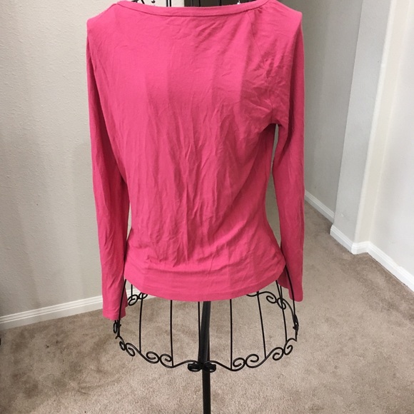 Long sleeve scoop with tie casual prep bow tie detail - Picture 6 of 8